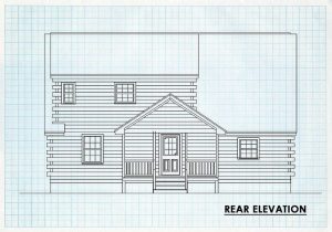 Log Home Rear Elevation - Sandy Creek