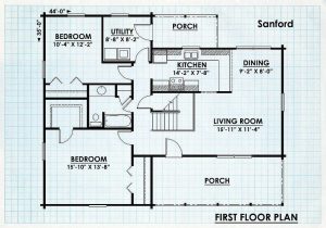 Log Home First Floor Plan - Sanford