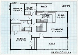 Log Home First Floor Plan - Sanford