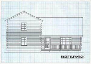 Log Home Front Elevation - Sanford