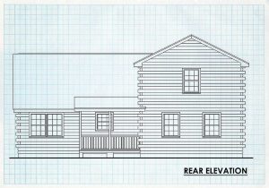 Log Home Rear Elevation - Sanford