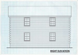 Log Home Right Elevation - Sanford