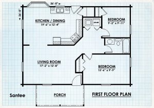 Log Cabin First Floor Plan - Santee