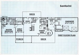 Log Home First Floor Plan - Santorini