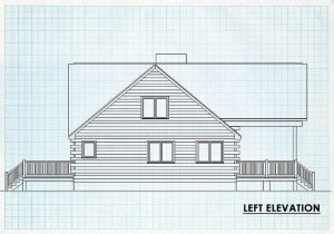 Log Home Left Elevation - Santorini