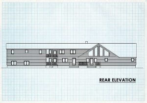 Log Home Rear Elevation - Santorini