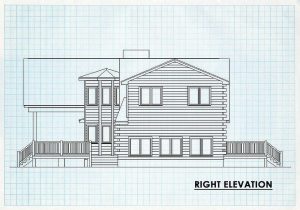 Log Home Right Elevation - Santorini