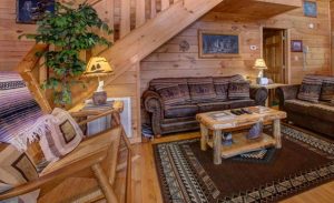 Log Home Living Room - Saratoga