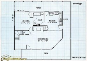 Log Home First Floor Plan - Saratoga