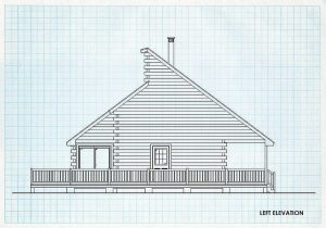 Log Home Left Elevation - Saratoga