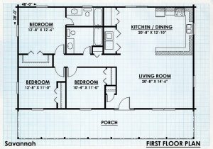 Log Home First Floor Plan - Savannah