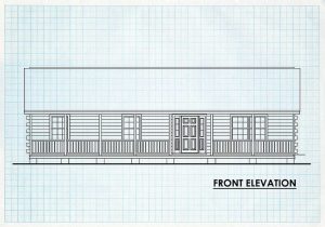 Log Home Front Elevation - Savannah