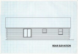 Log Home Rear Elevation - Savannah