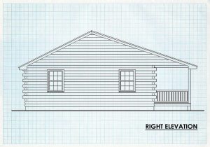 Log Home Right Elevation - Savannah