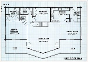Log Home First Floor Plan -Sawtooth