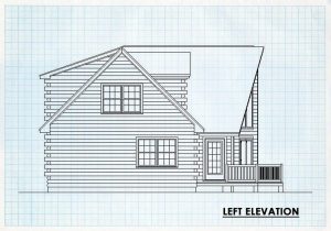 Log Home Left Elevation - Sawtooth