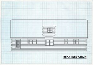 Log Home Rear Elevation - Sawtooth