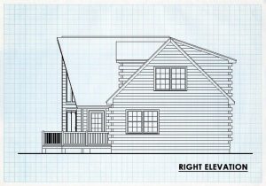Log Home Right Elevation - Sawtooth