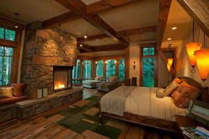 Log Home Bedroom Interior - Scottsdale