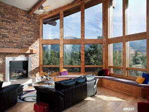 Living Room with Fireplace - Scottsdale