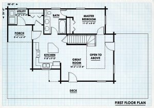 Log  Cabin Home First Floor Plan - Seaside