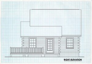 Log Cabin Home Right Elevation - Seaside