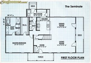 Log Home First Floor Plan - Saminole