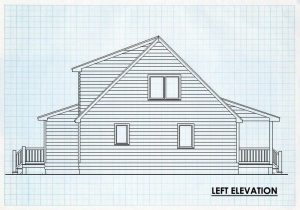 Log Home Left Elevation - Saminole