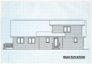 Log Home Rear Elevation - Saminole