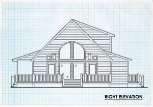 Log Home Right Elevation - Saminole