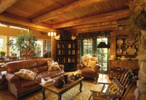 Log Home Living Room - Shasta