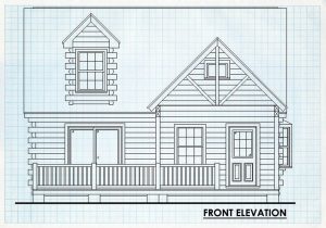 Log Cabin Home Front Elevation - Shasta