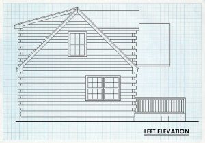 Log Cabin Home Left Elevation - Shasta