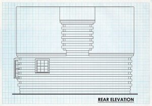 Log Cabin Home Rear Elevation - Shasta