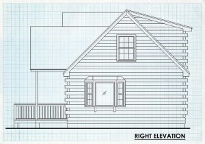 Log Cabin Home Right Elevation - Shasta