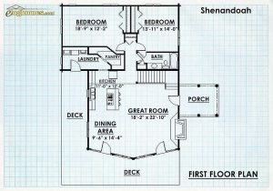 Log Home First Floor Plan - Shenandoah