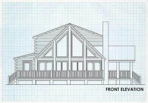 Log Home Front Elevation - Shenandoah