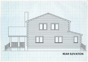 Log Home Rear Elevation - Shenandoah