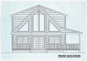 Log Home Front Elevation - Sheridan