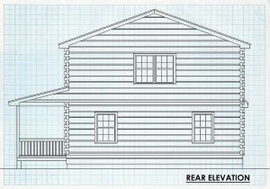 Log Home Rear Elevation - Sheridan