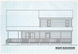 Log Home Right Elevation - Sheridan