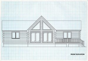 Log Home Front Elevation - Shiloh