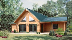 Log Home Front View Exterior - Shiloh