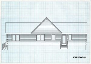 Log Home Rear Elevation - Shiloh