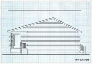 Log Home Right Elevation - Shiloh