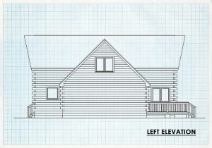 Log Home Left Elevation - Silver Springs