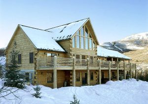 Log Home Side View Exterior - Silver Springs