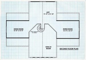 Log Home Second Floor Plan - Silver Springs