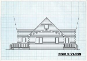 Log Home Right Elevation - Silver Springs