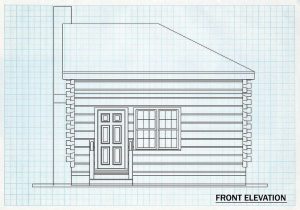 Log Cabin Home Front Elevation - Smokey Hill